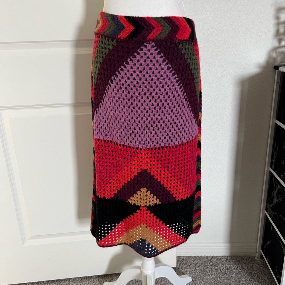 EUC Farm Rio Crochet Midi Skirt Medium - Picture 4 of 10